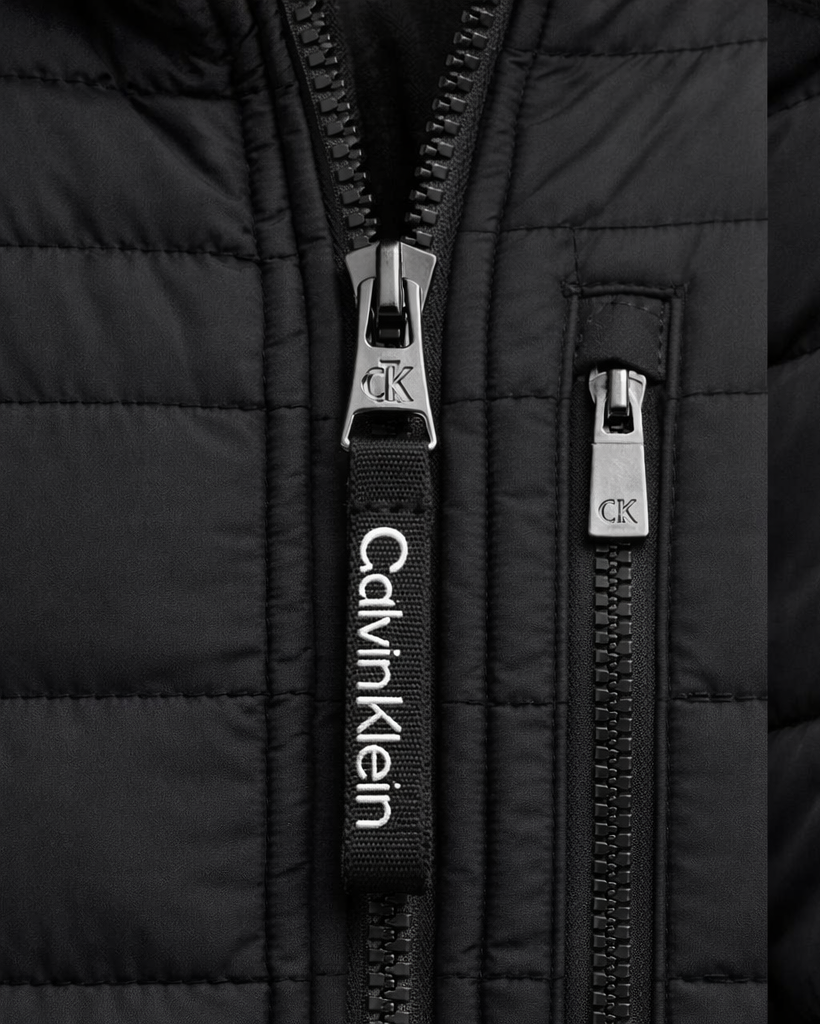 Calvin Klein Full Zip Down Puffer - Negro