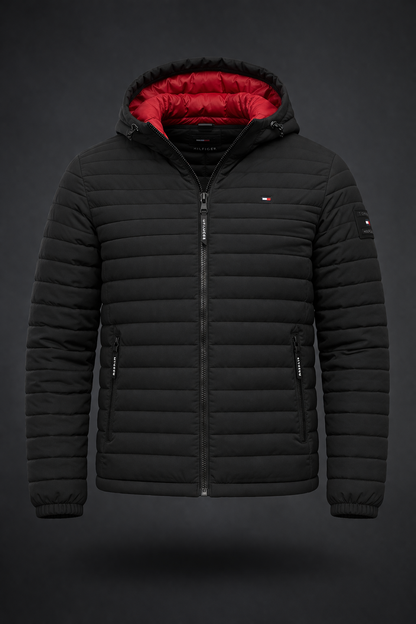 Tommy Hilfiger Casaca Puffer con capucha - Negro