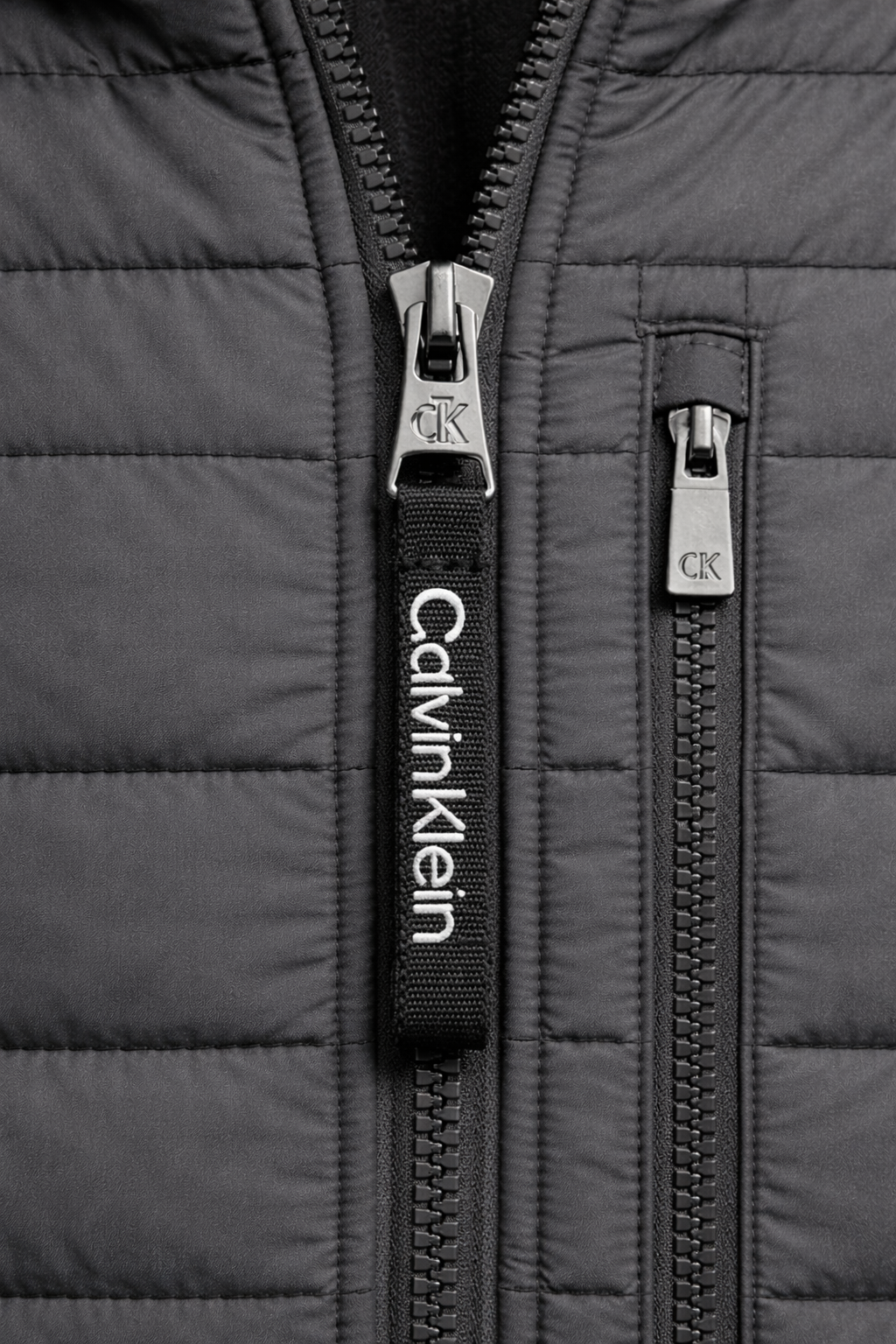 Calvin Klein  Full Zip Down Puffer - Plomo