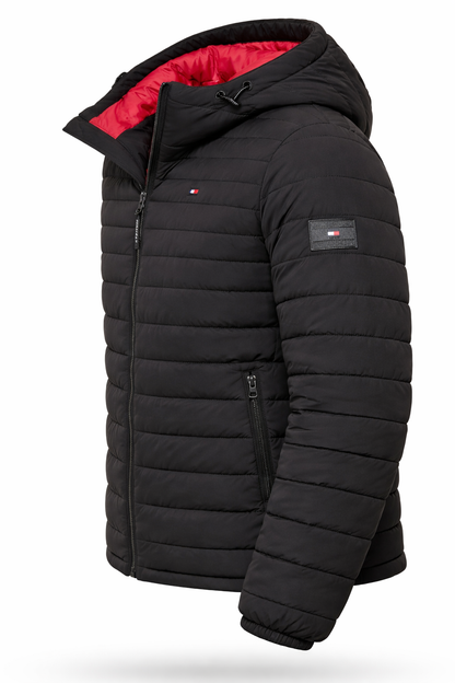 Tommy Hilfiger Casaca Puffer con capucha - Negro