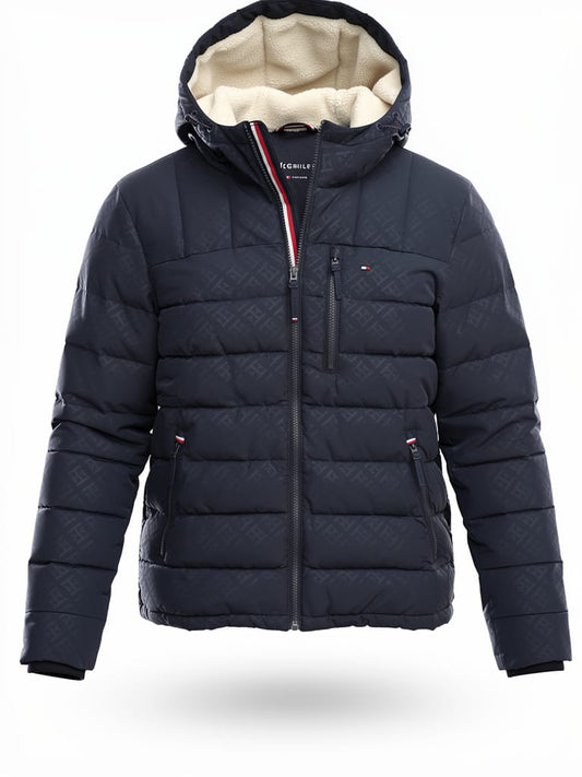 Tommy Hilfiger Water Resistant Puffer con estampado -Azul